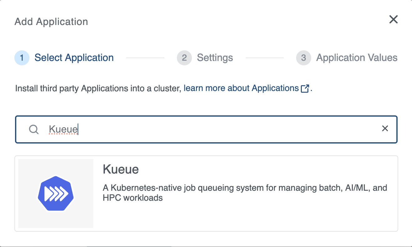 Select Kueue Application